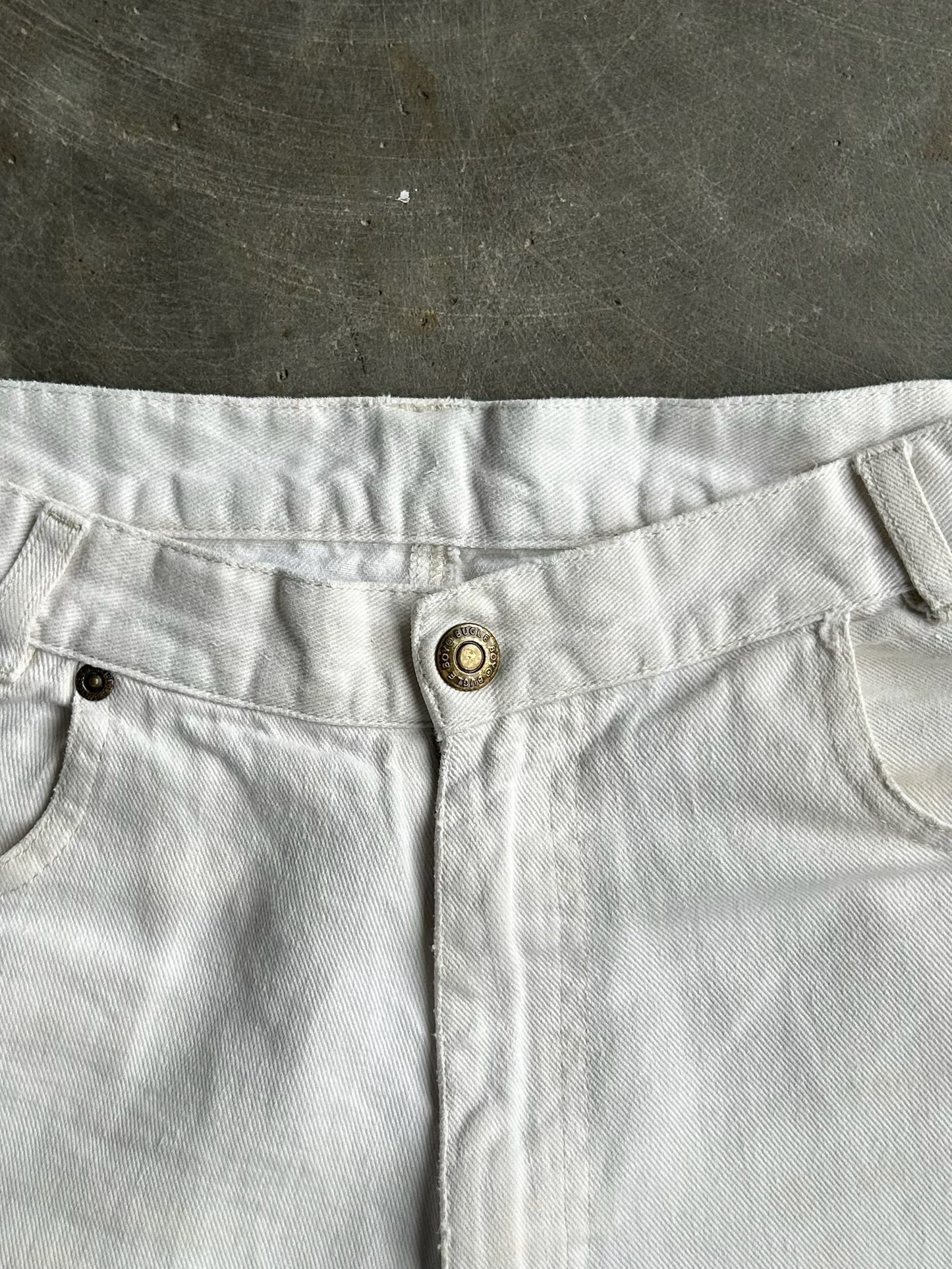 Vintage White Bugle Boy Denim Shorts - 28