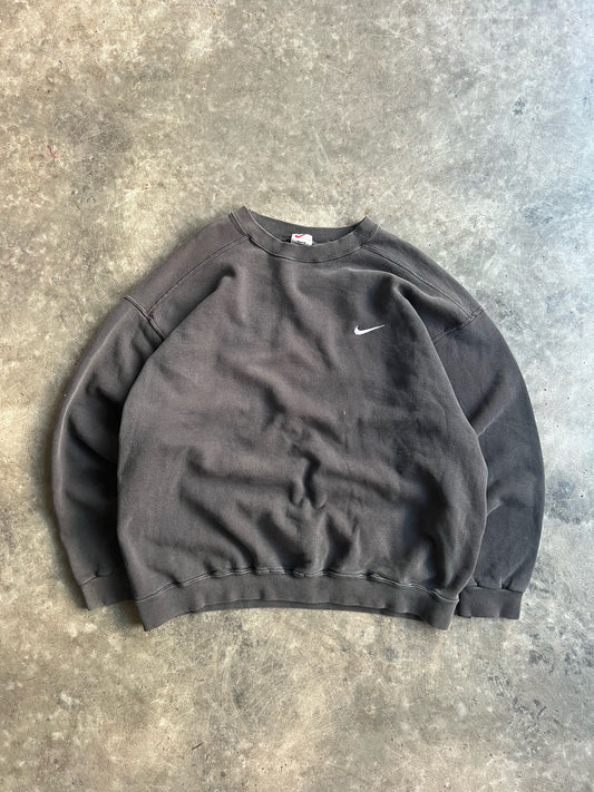 Vintage Black Mini Nike Symbol Crew - XL