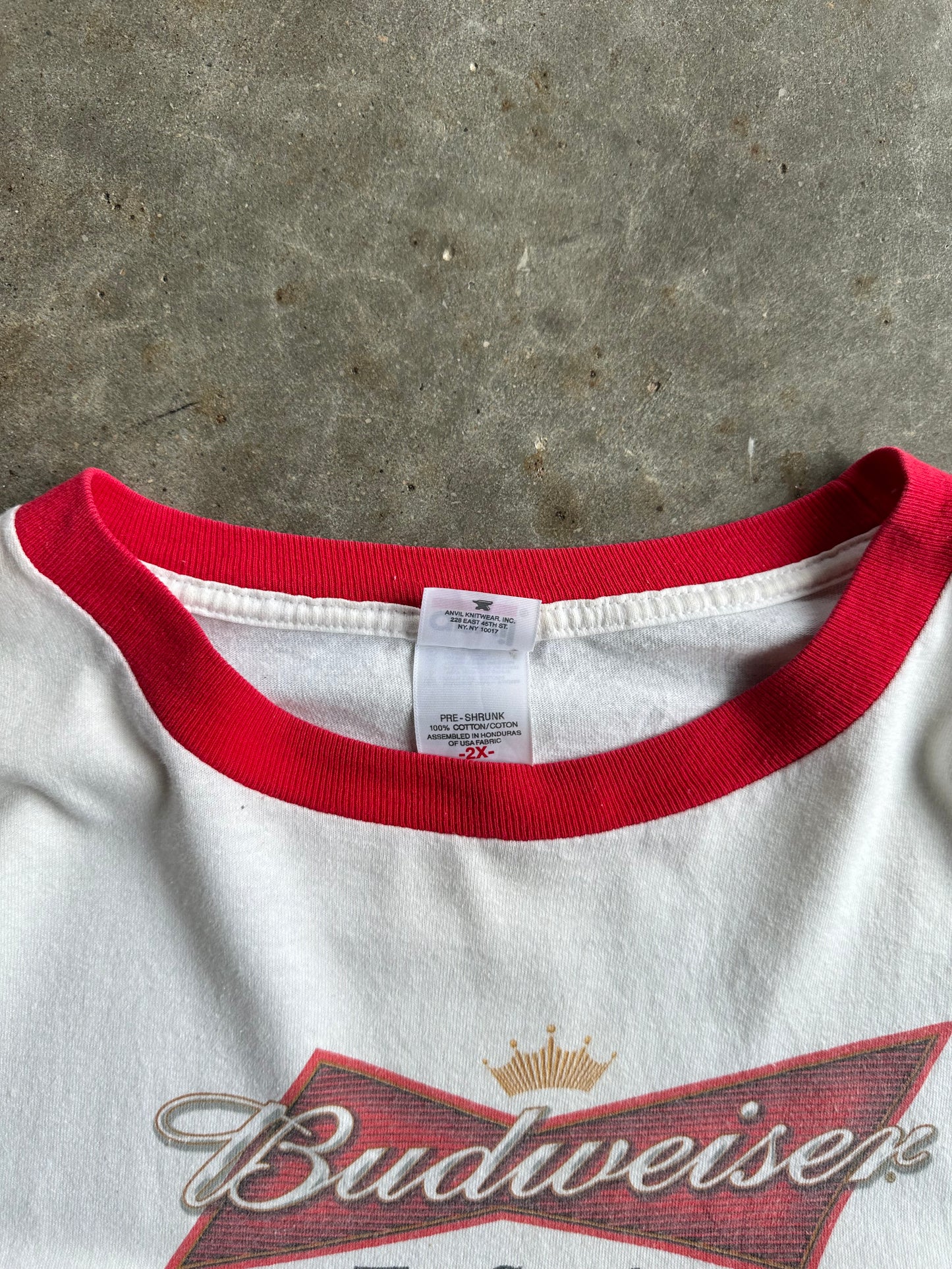 Vintage Ringer Budweiser Shirt - XXL