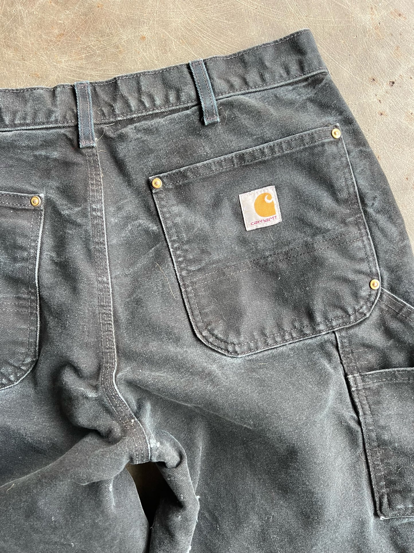 Vintage Black Distressed Carhartt Double Knee Pants - 32