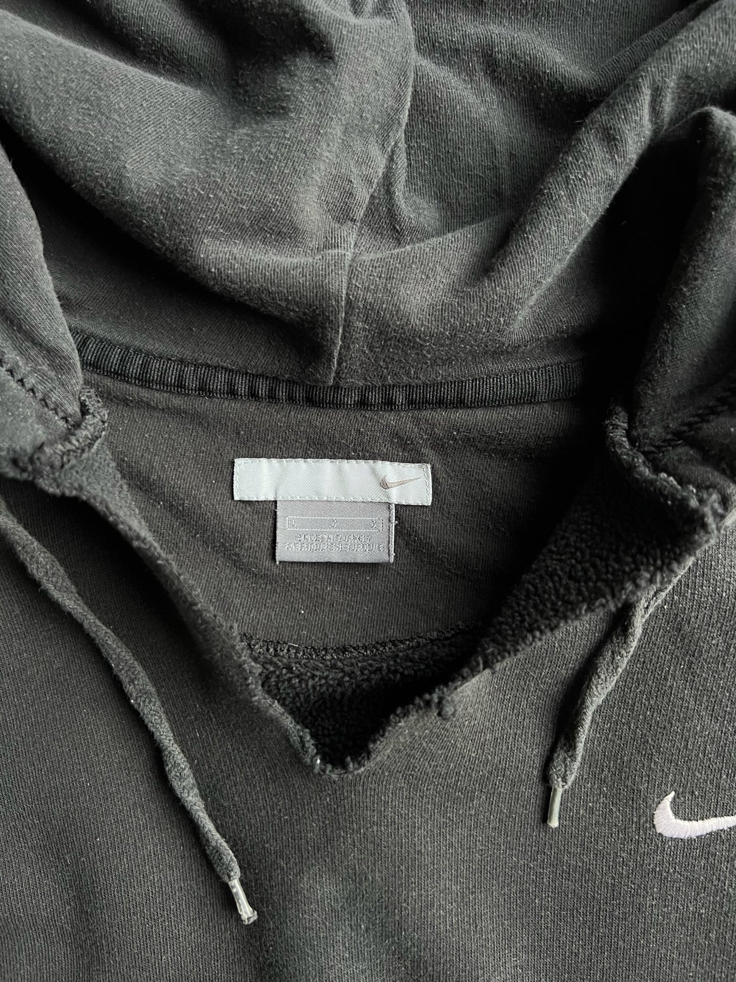 Vintage Black Mini Nike Swoosh Hoodie - XL