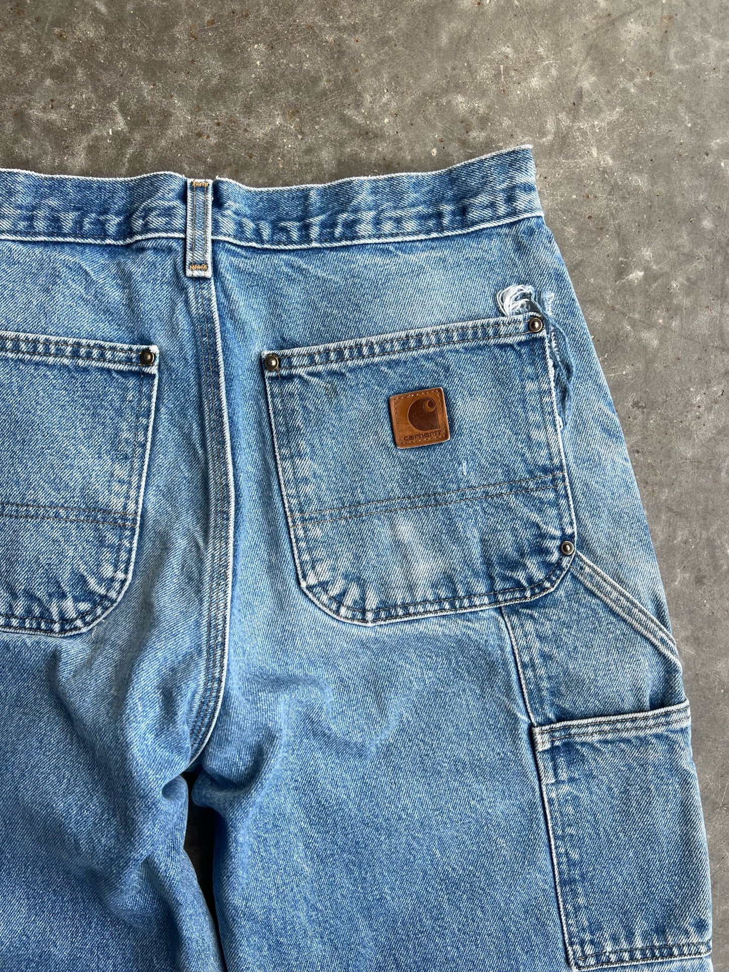 Vintage Medium Wash Double Knee Carhartt Pants - 32