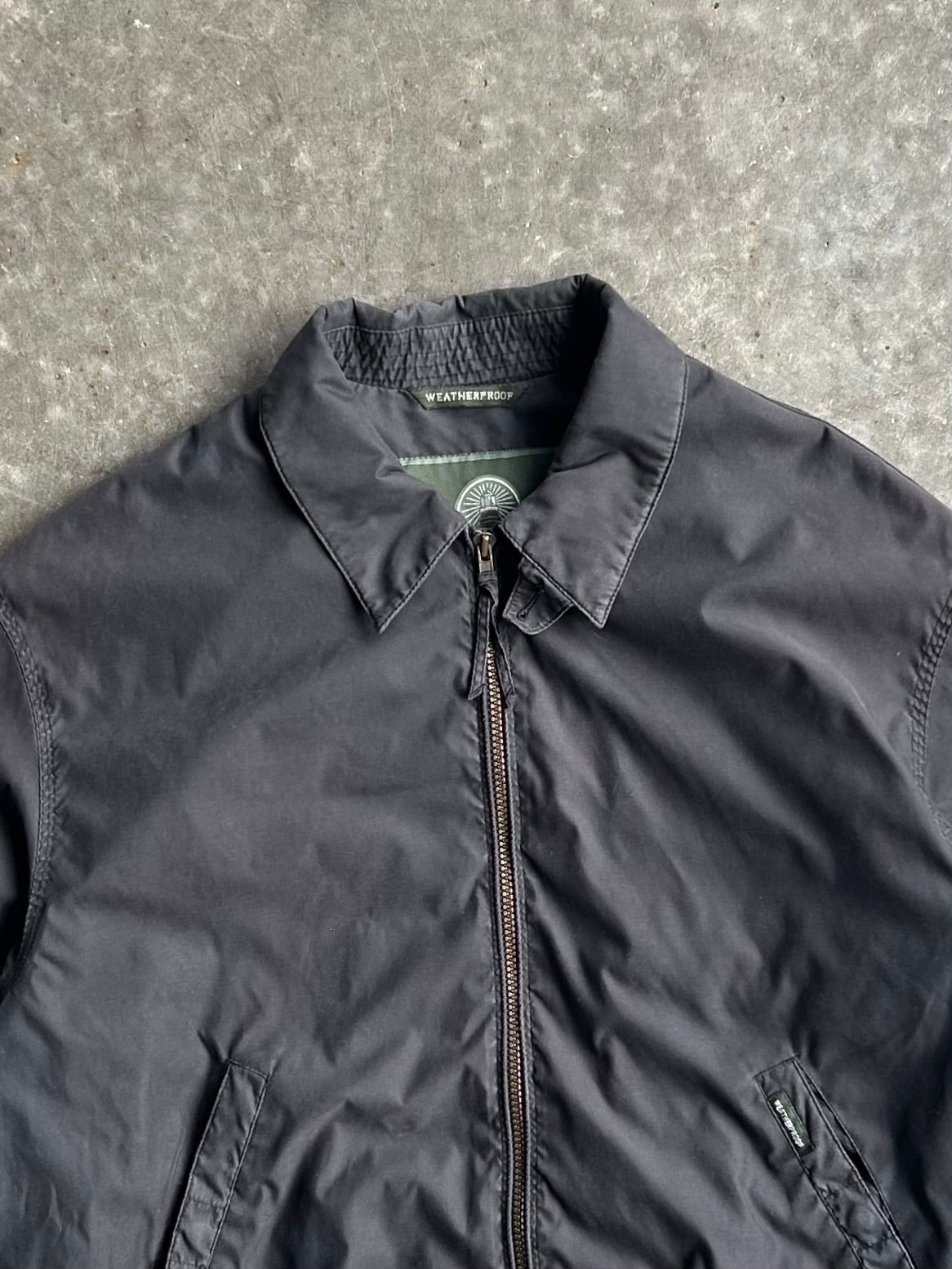 Vintage Weatherproof Black Windbreaker Jacket - L