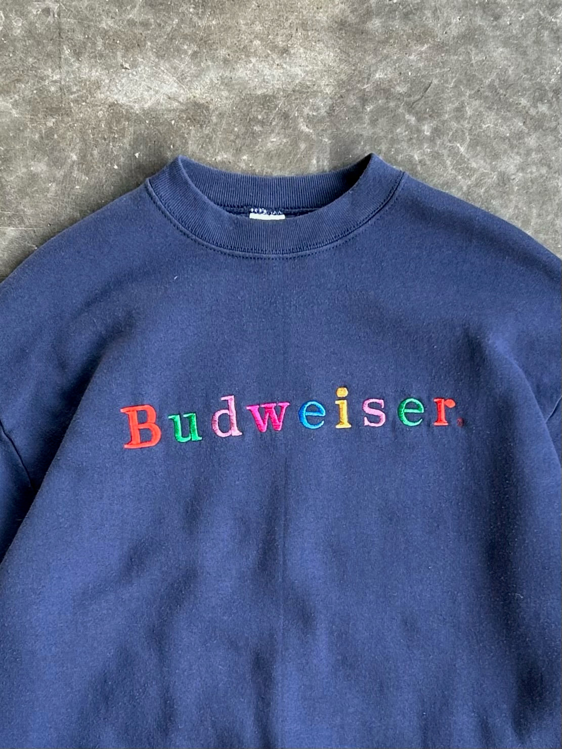 Vintage Navy Budweiser Crew - XL