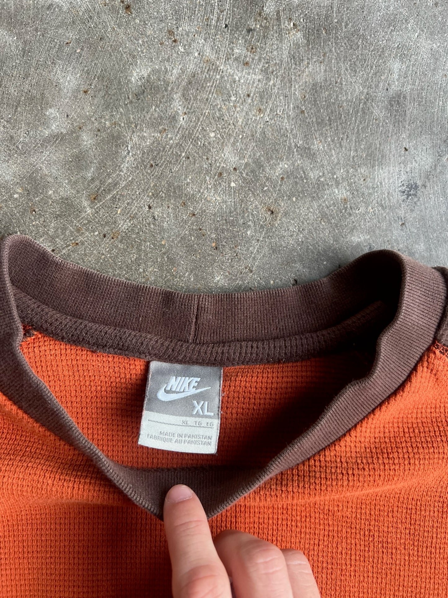 Vintage Burnt Orange And Brown Nike Thermal - XL