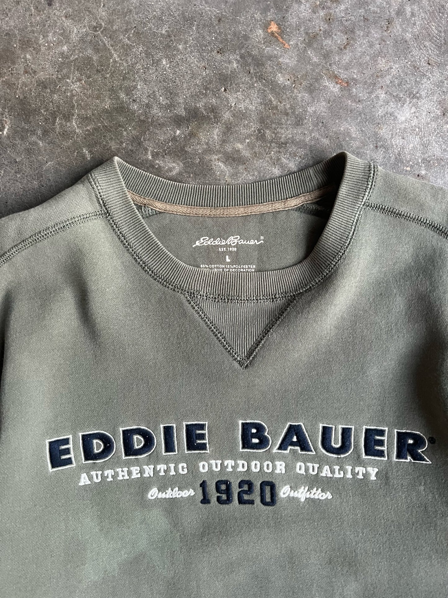 Green Eddie Bauer Crew -  L