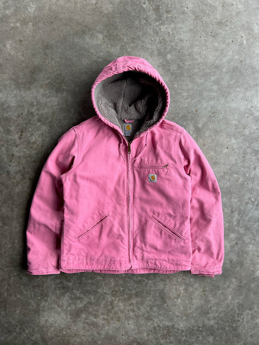 Vintage Baby Pink Fleece Lined Carhartt Jacket - M