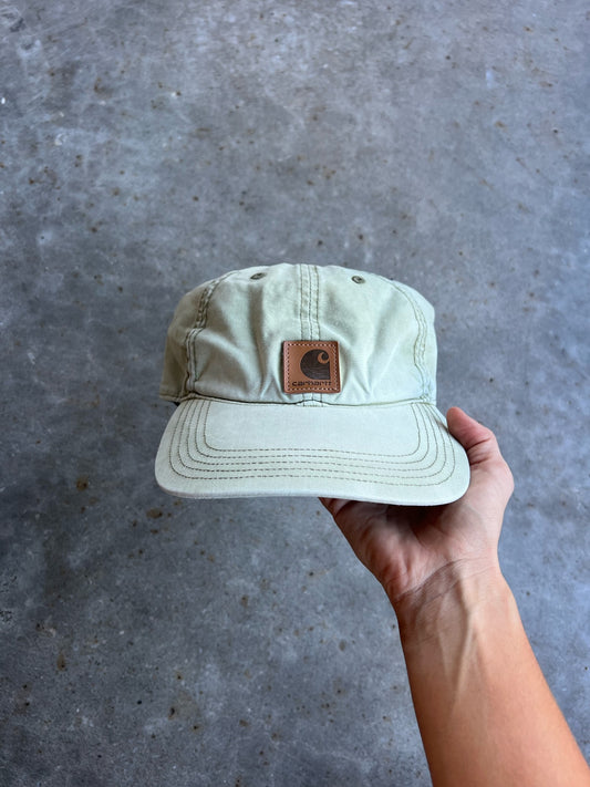 Vintage Faded Light Green Carhartt Velcro Hat