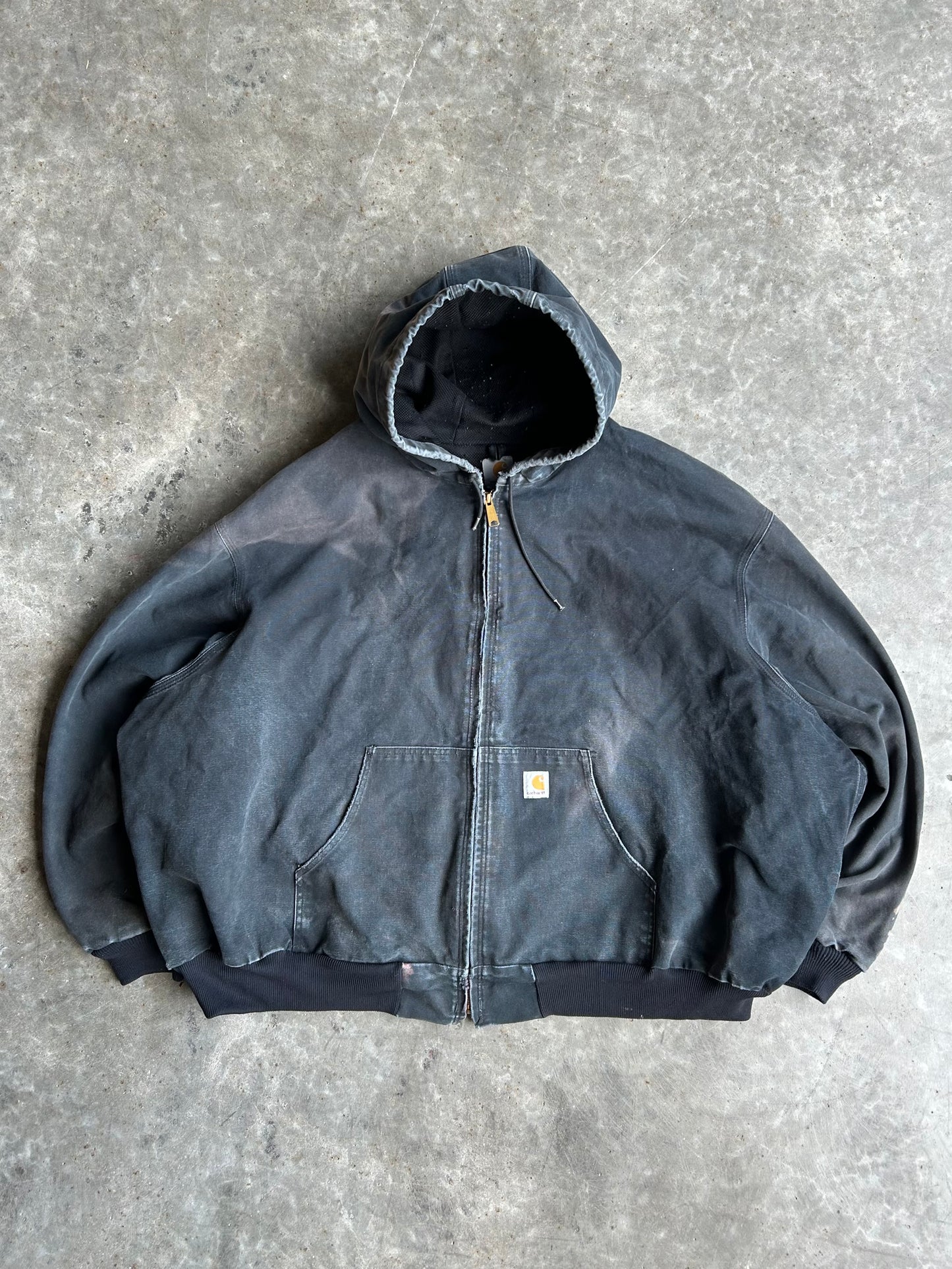 Vintage Black Hooded Carhartt Jacket - XXXL