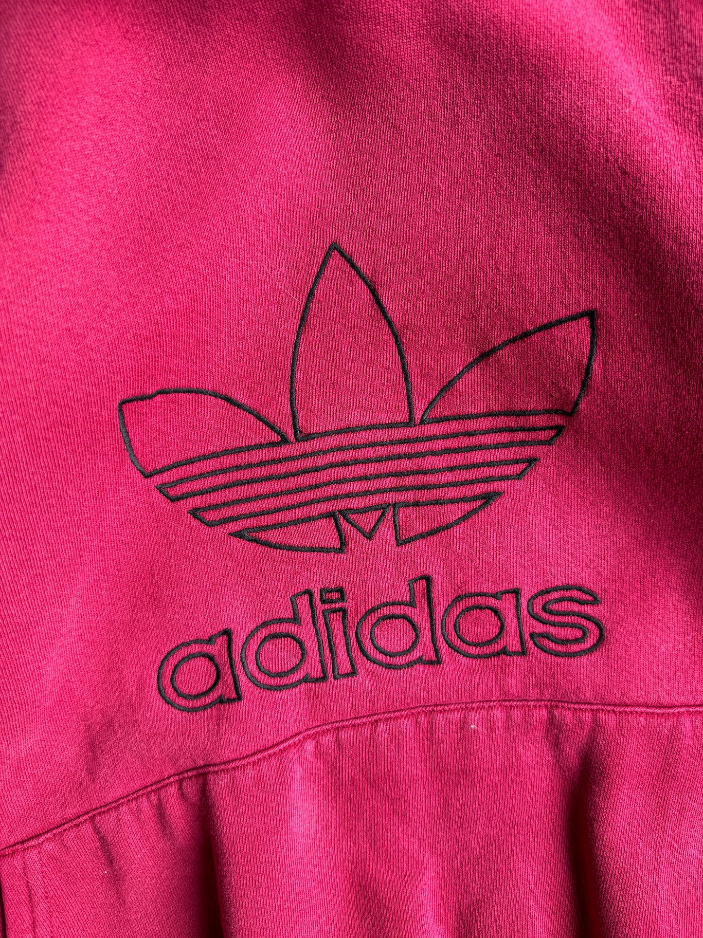 Vintage Maroon Adidas Hoodie - S