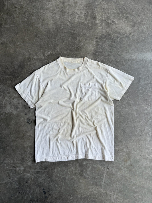 True Vintage Single Stitch White Faded and Distressed Tee - XL