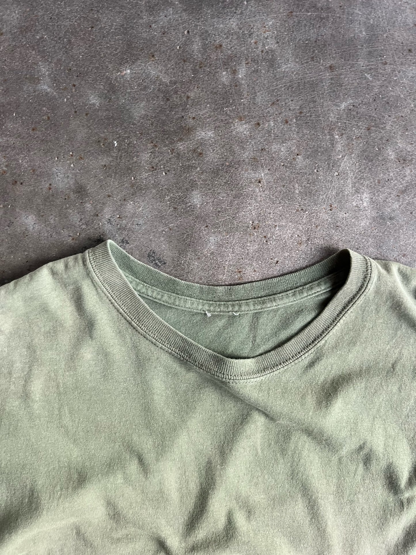 Vintage Olive Green Blank Shirt - XXL