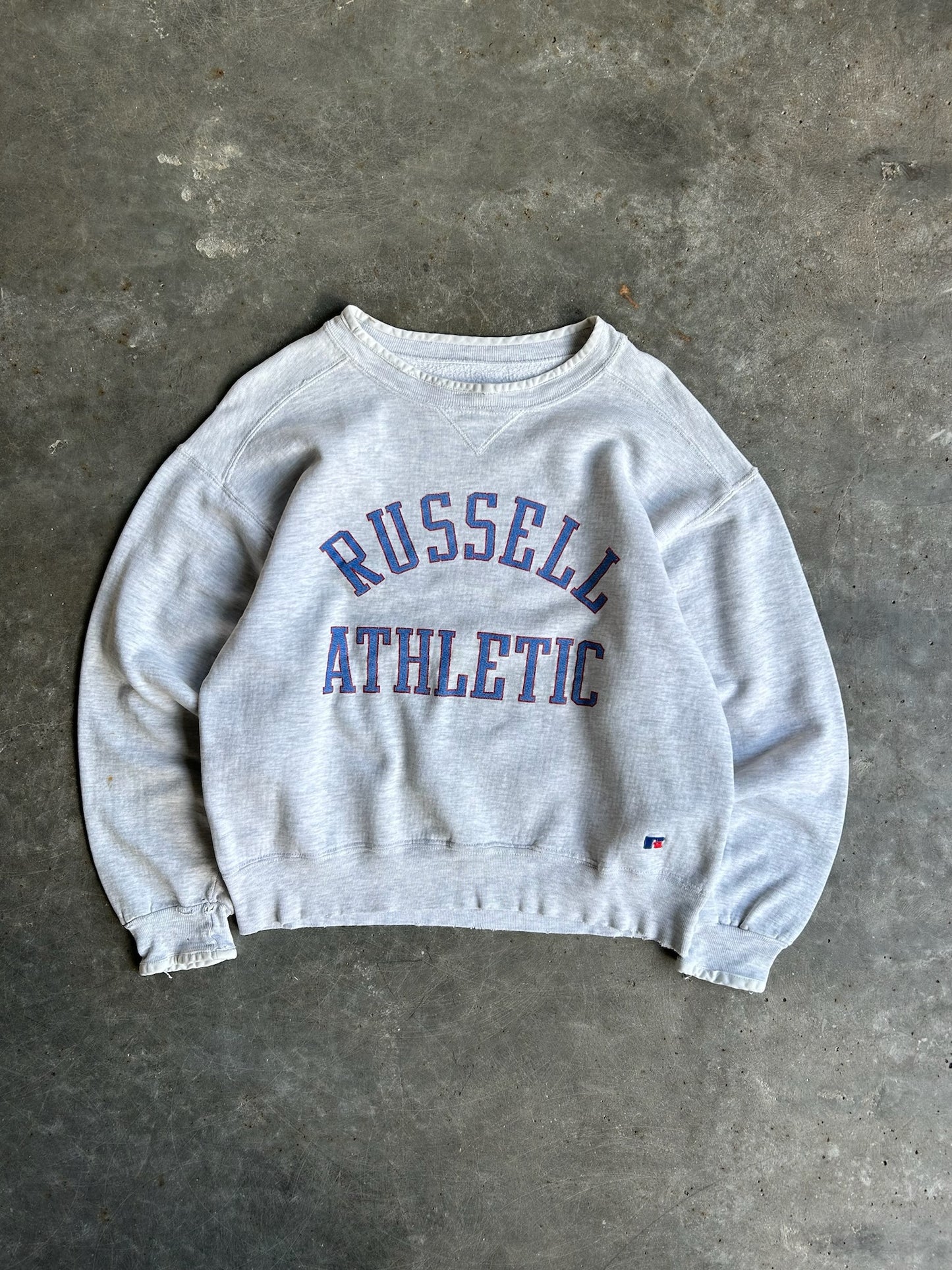 Vintage Light Grey Russell Athletic Crew - M