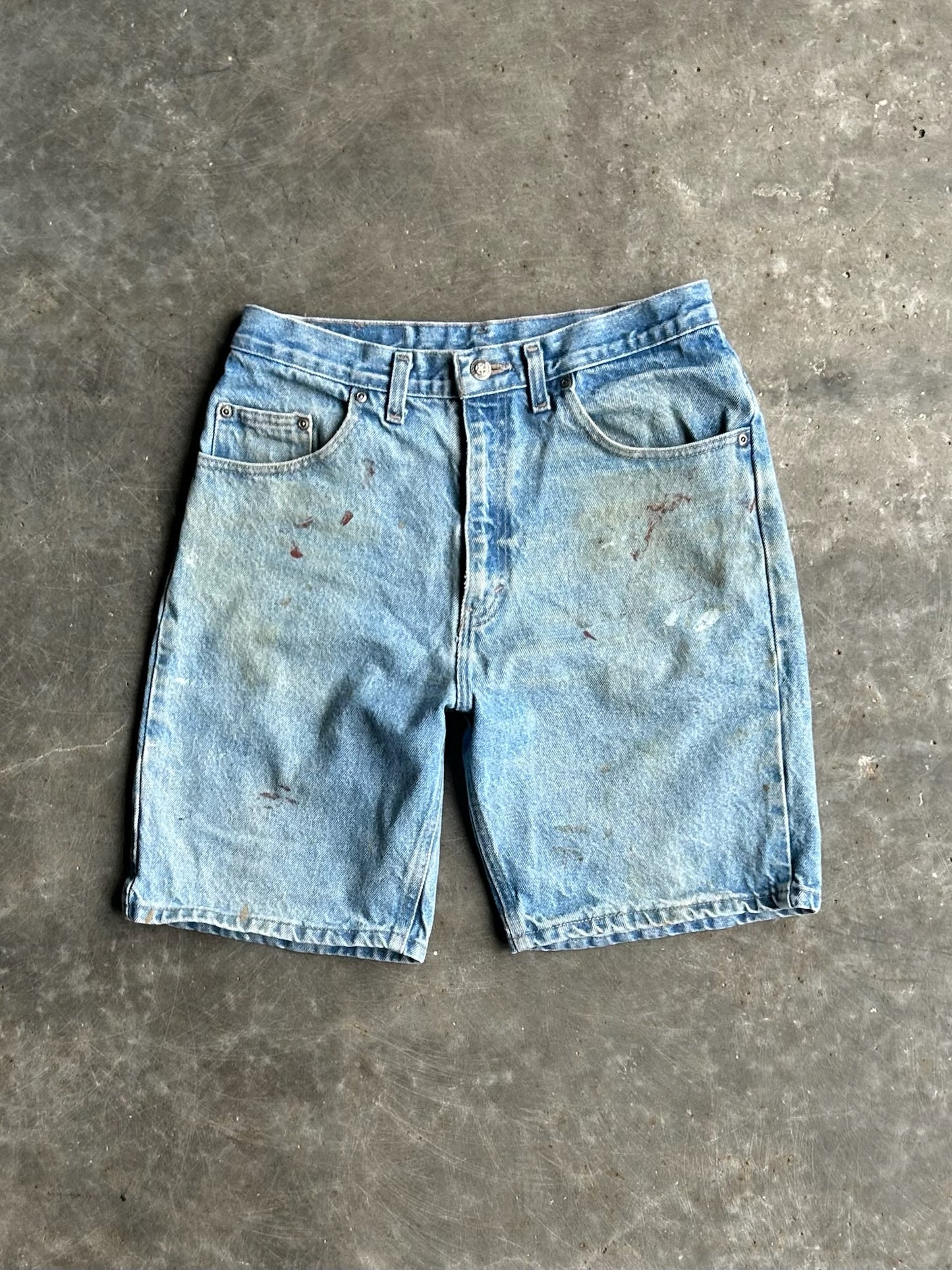 Vintage Light Wash Faded Glory Distressed Denim Shorts - 30