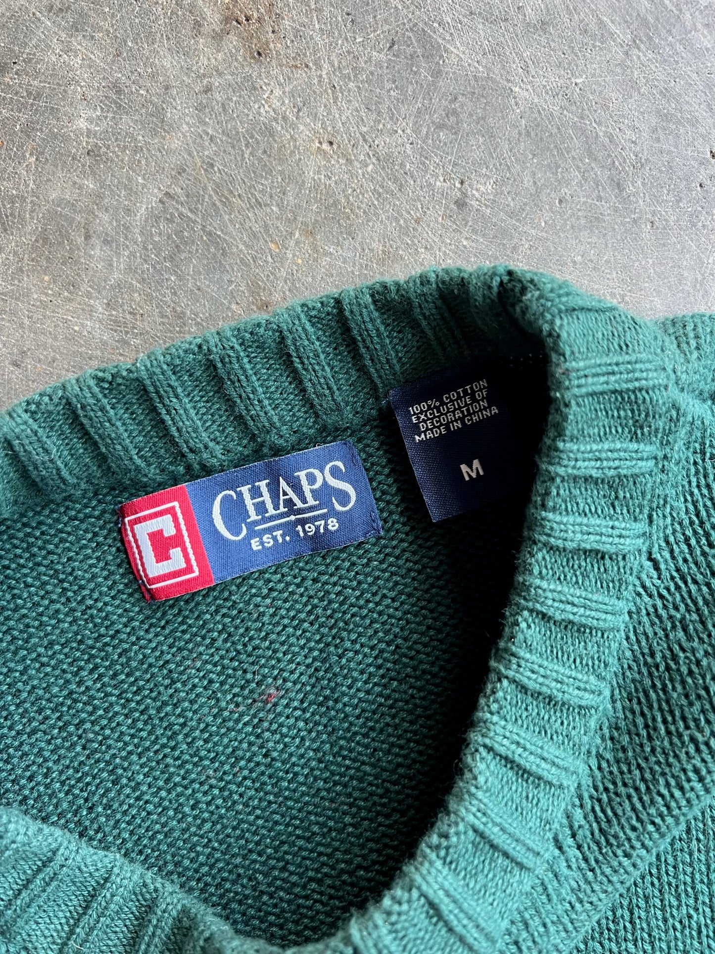 Vintage Dark Green Chaps Sweater - M