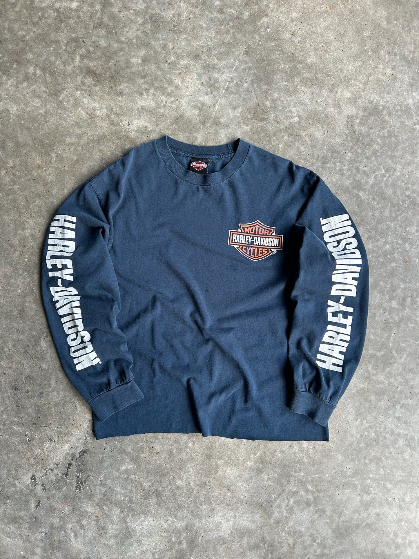 Vintage Navy Harley Davidson Long Sleeve - L