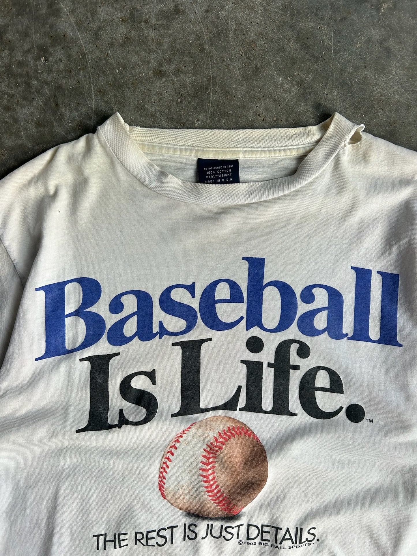 Vintage White Baseball Shirt - M