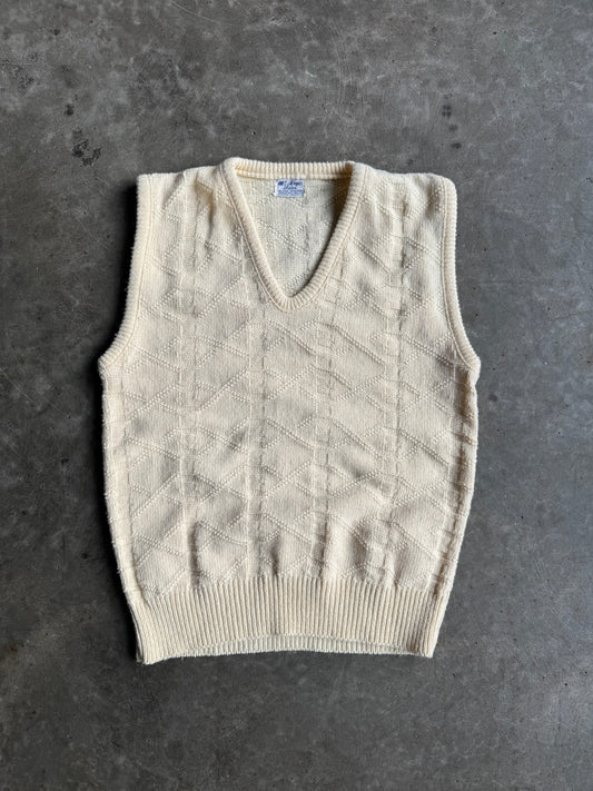 Vintage Cream Sweater Vest - M