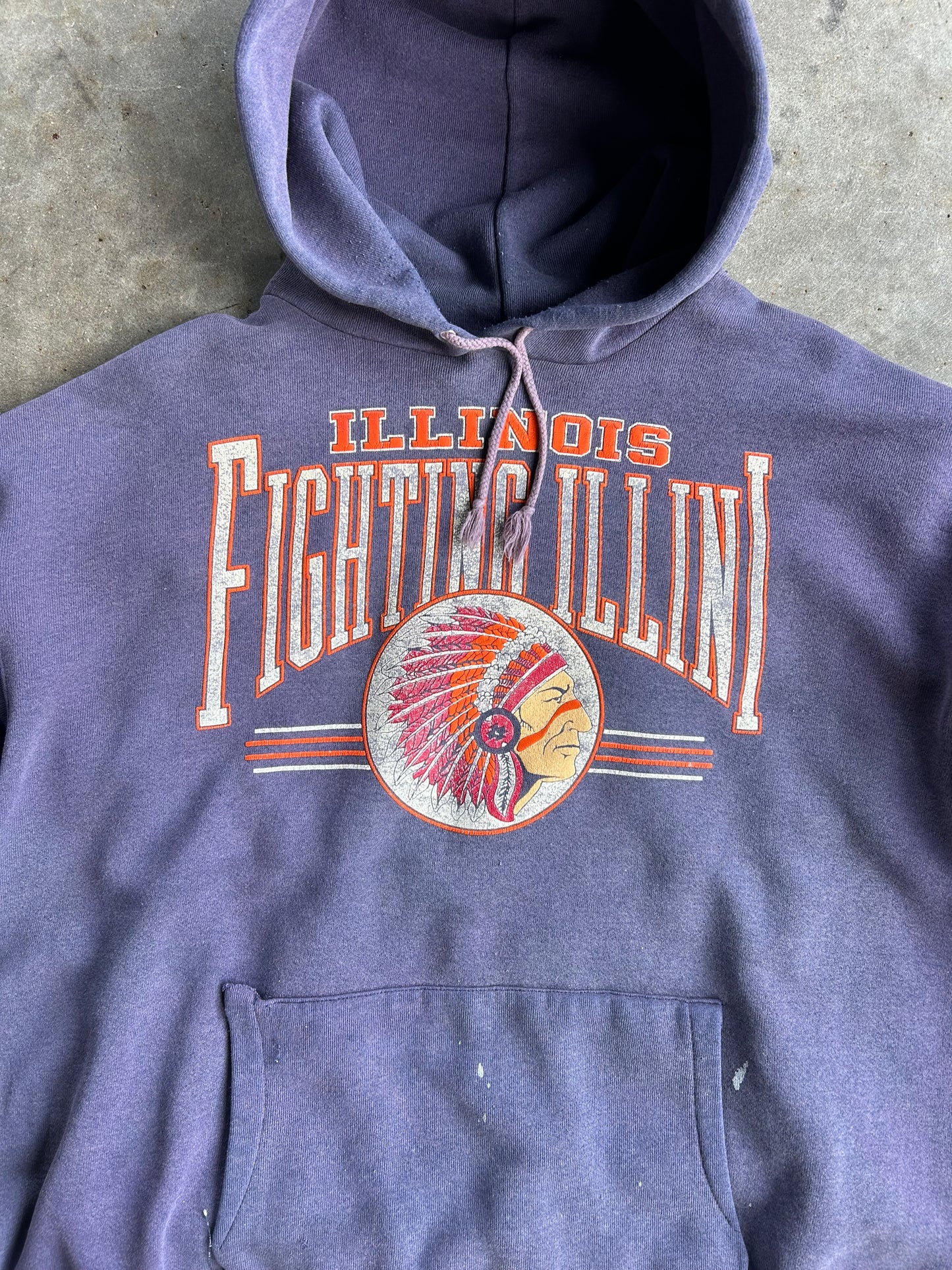 Vintage Illinois Fighting Illini Hoodie - XL