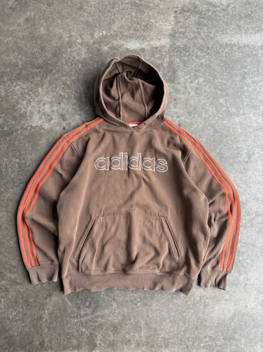 Vintage Brown/Orange Adidas Hoodie - XL