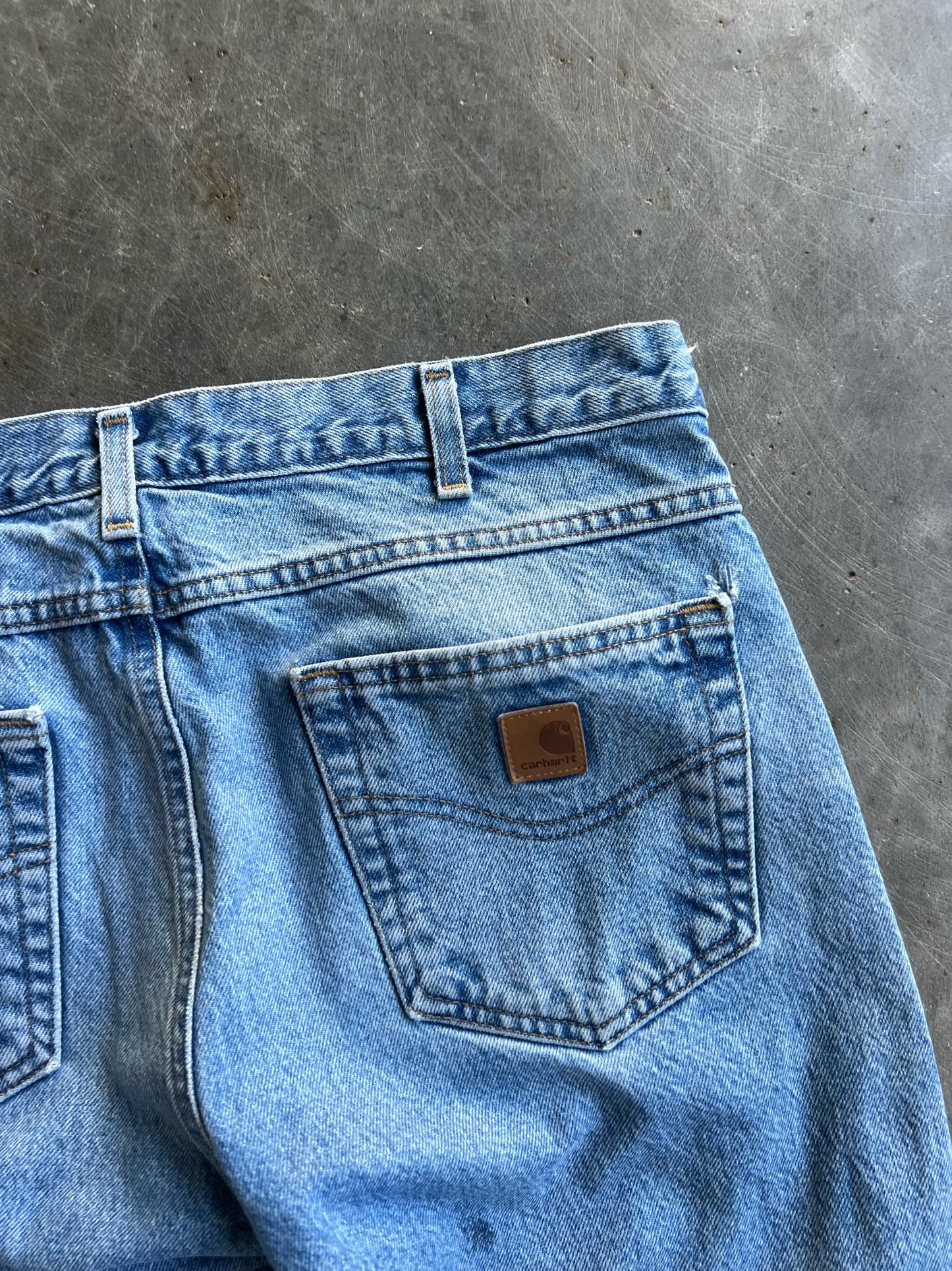 Vintage Distressed Medium Wash Carhartt Pants - 34