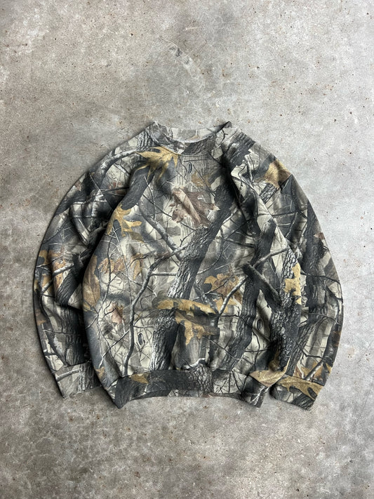 Vintage Ace Outdoor Outfitter Real Tree Hardwood Camo Crew - M