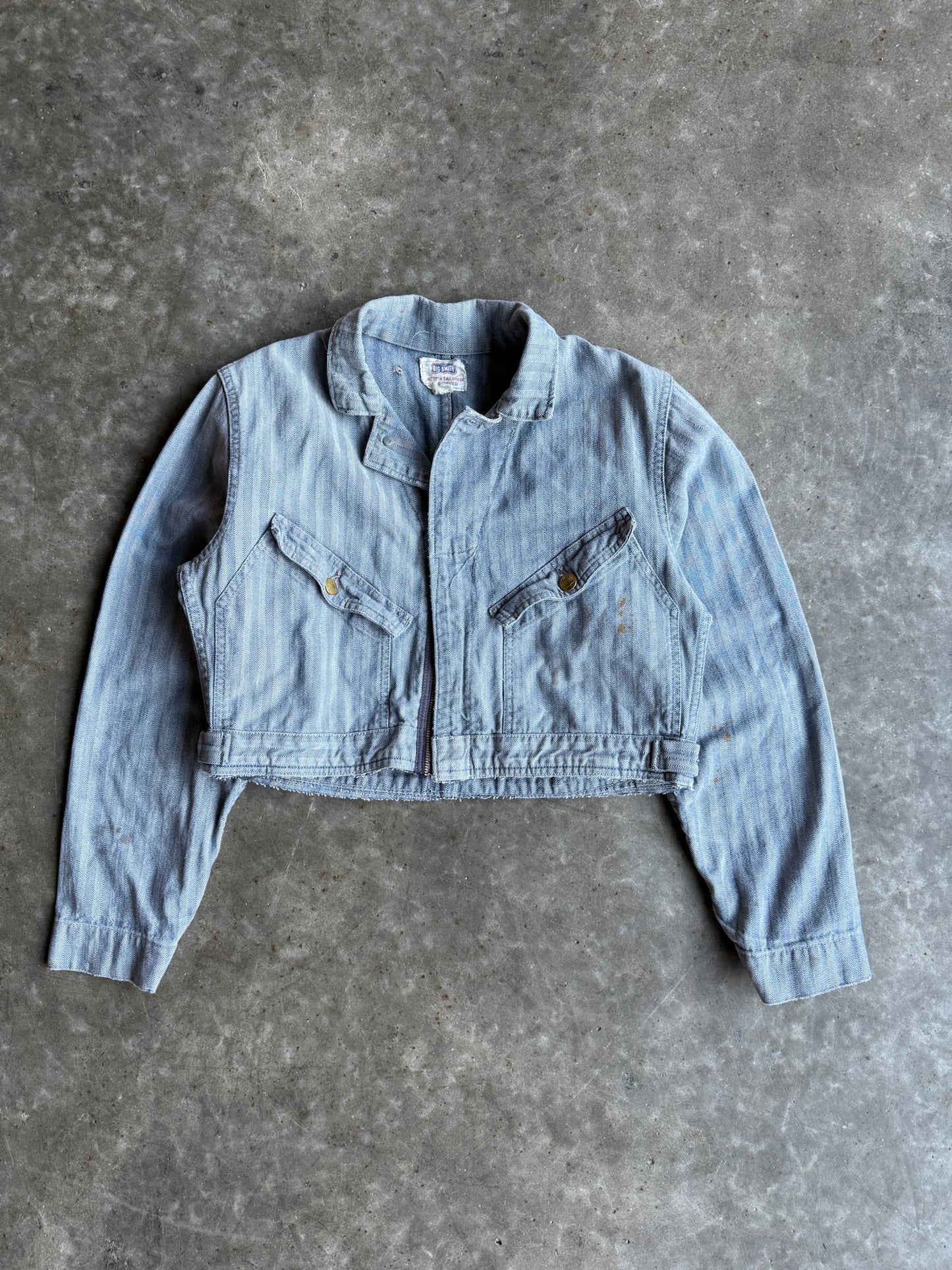 Vintage Big Smith Collared Cropped Denim Jacket - S