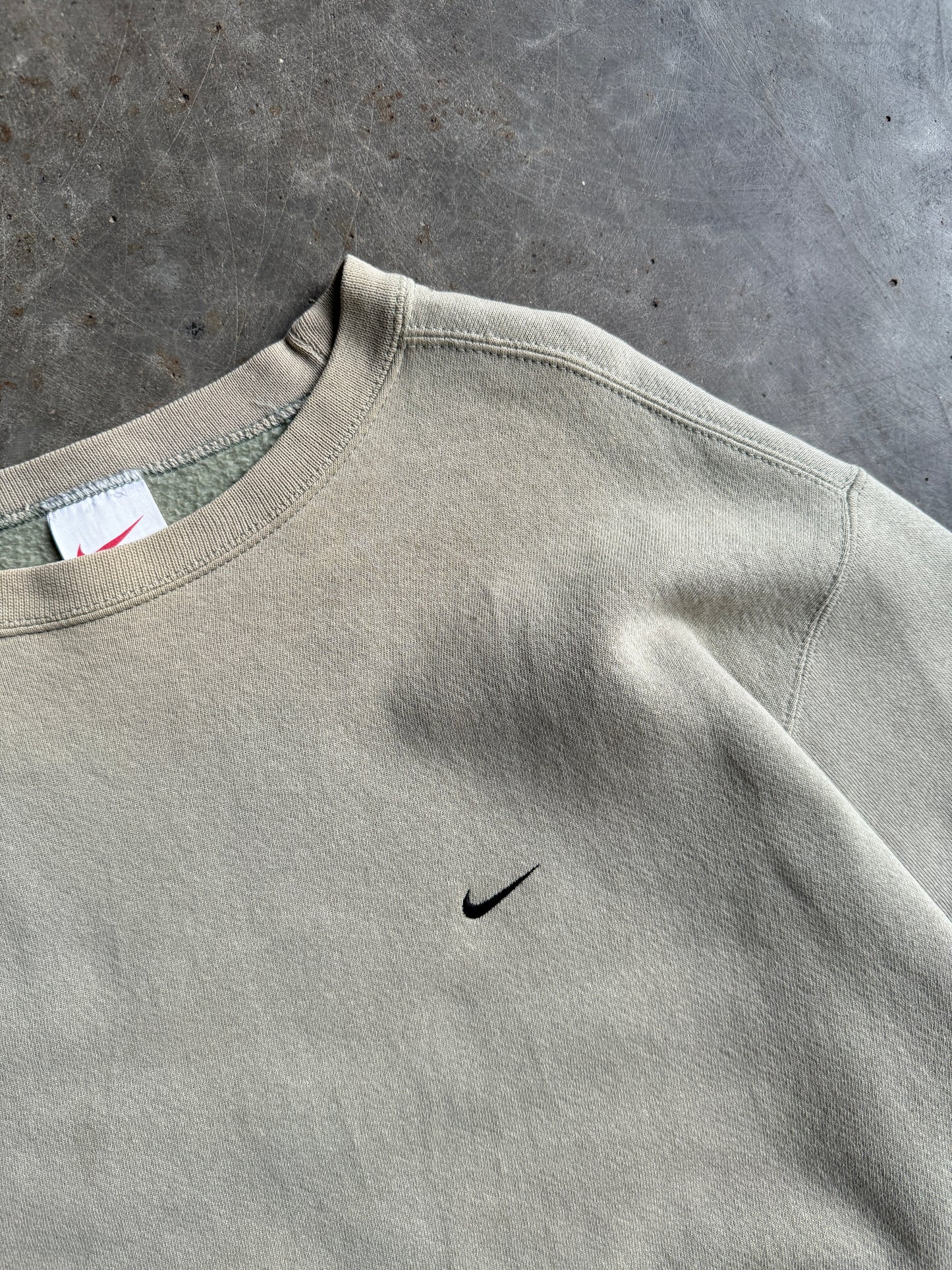 Vintage Cream Mini Swoosh Nike Crew - XL