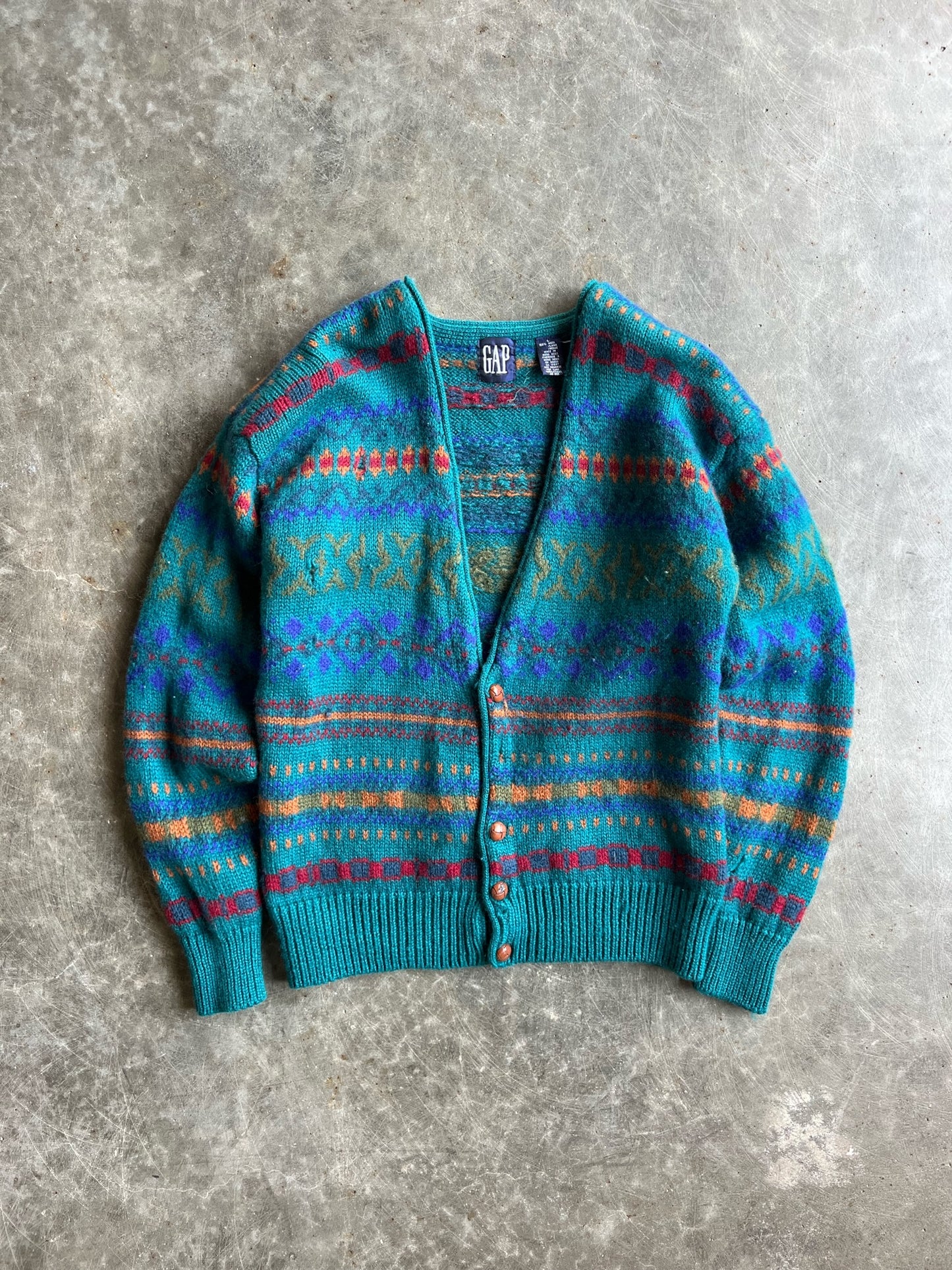 Vintage Patterned Gap Cardigan - L