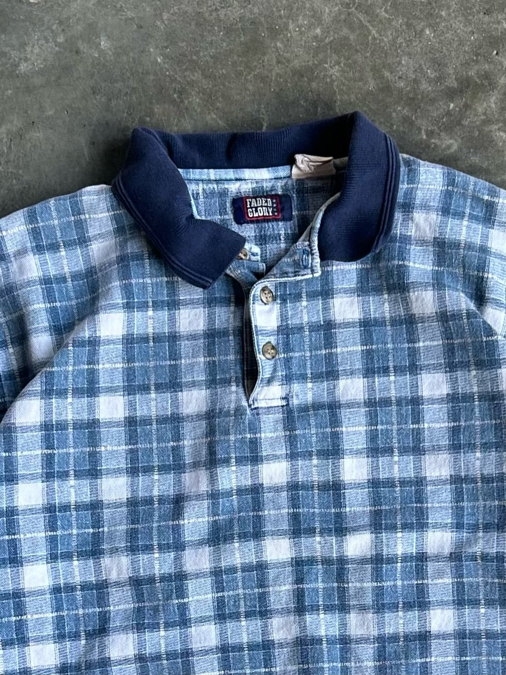 Vintage Faded Glory Plaid Polo - XL