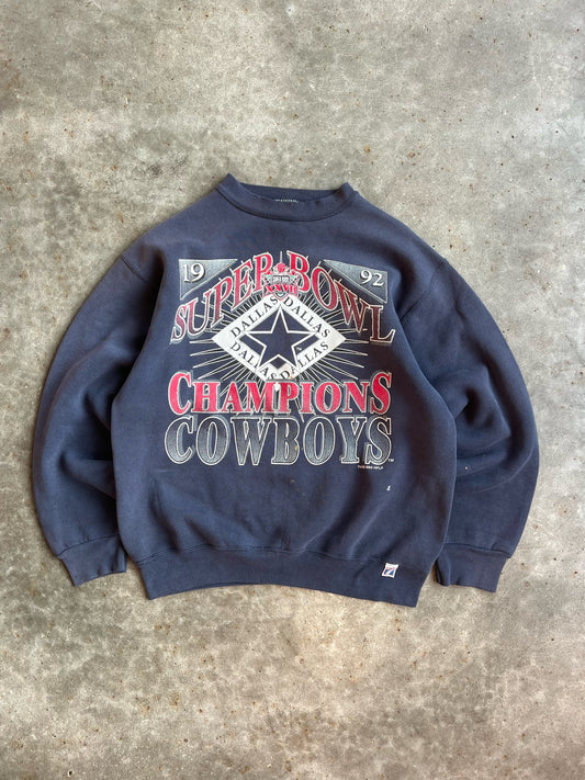 Vintage 1992 Super Bowl Champions Dallas Cowboys Crew - L