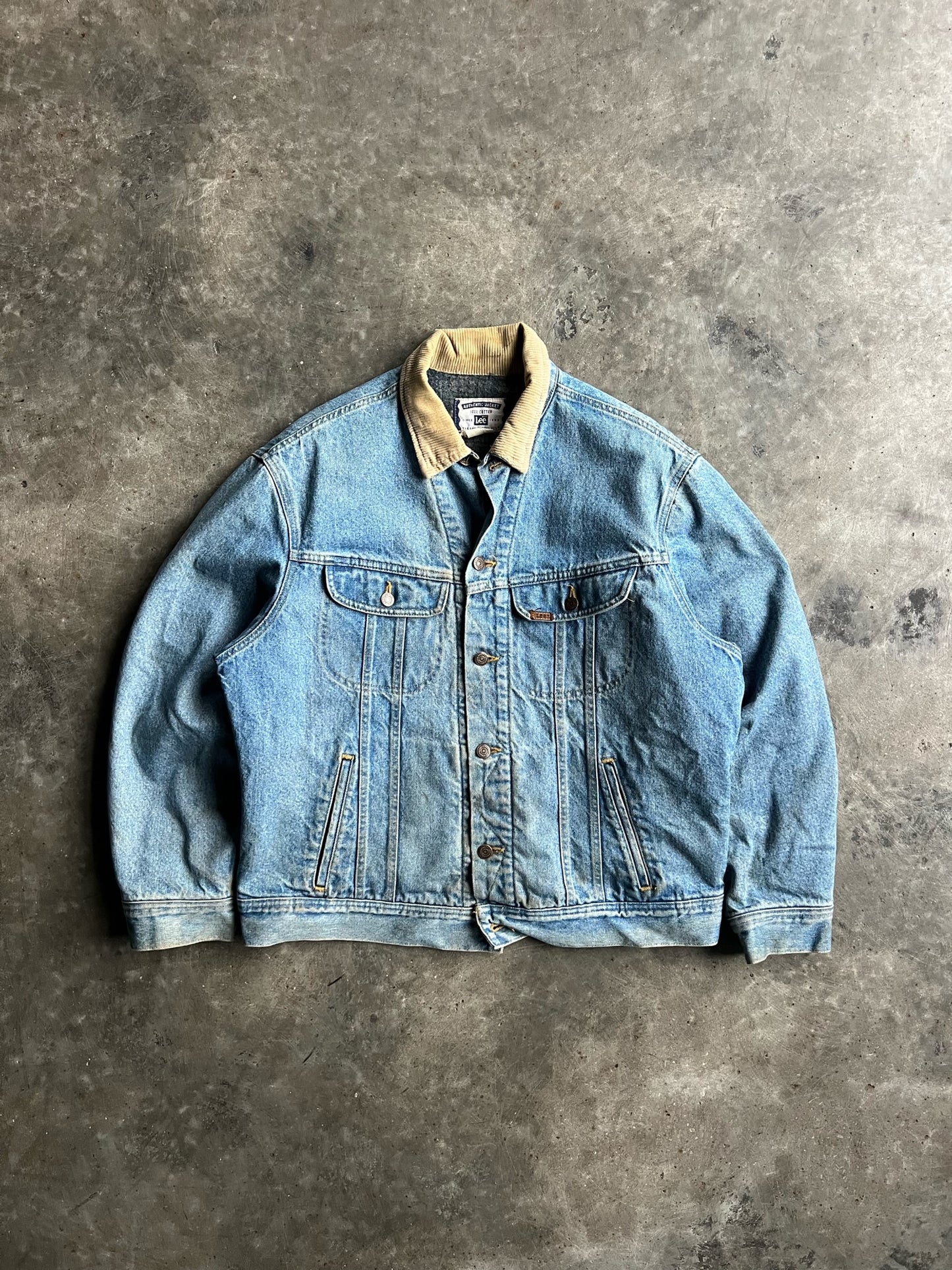 Vintage Flannel Lined Lee Denim Jacket - L