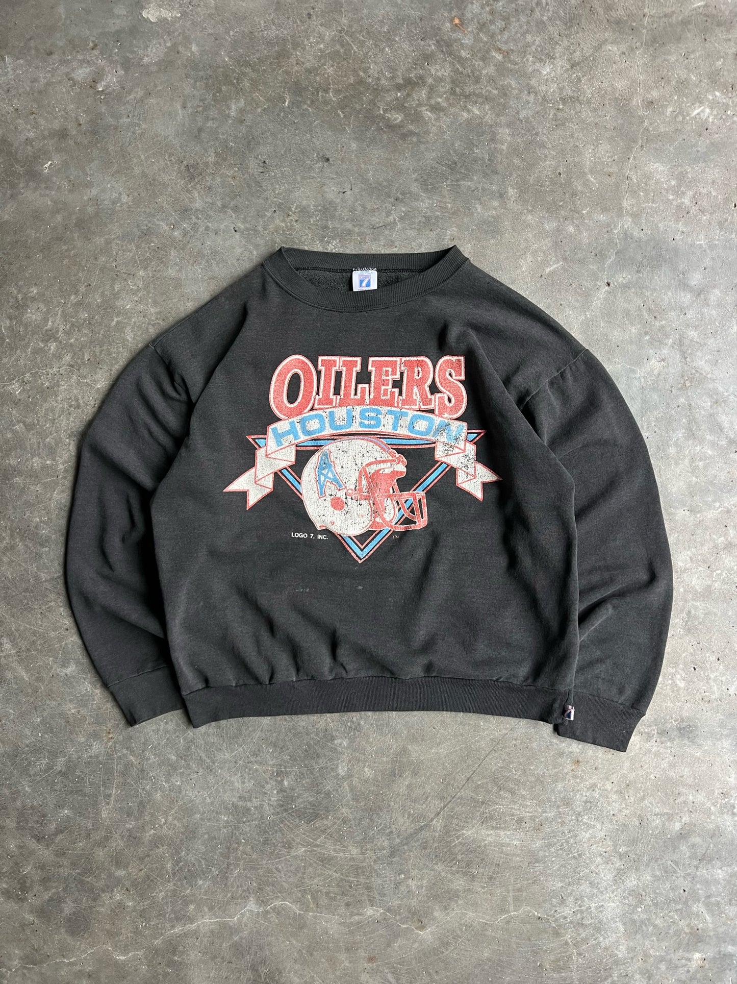 Vintage Black Houston Oilers Crew - XL