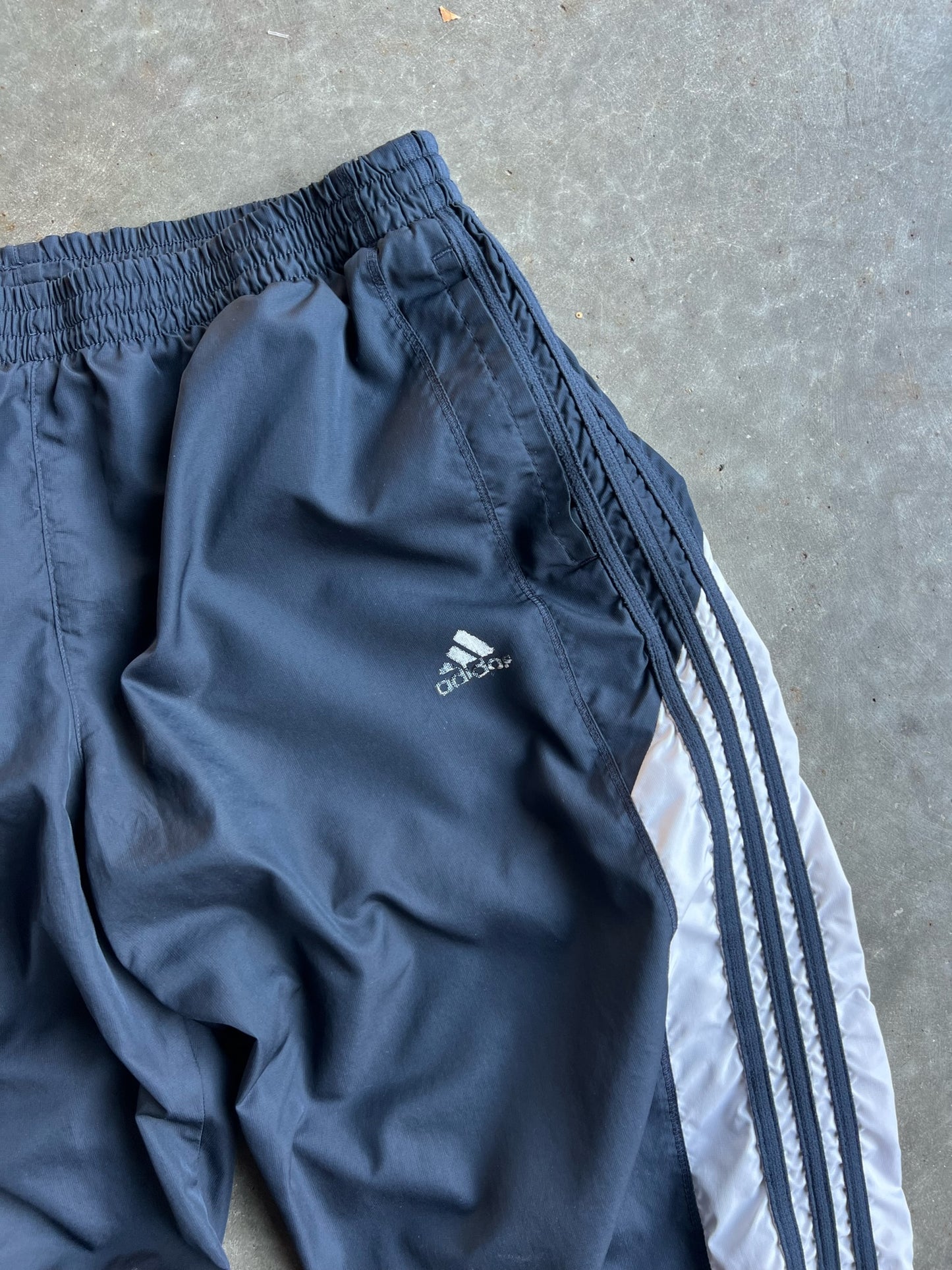 Vintage Black Striped Adidas Track Pants - XL