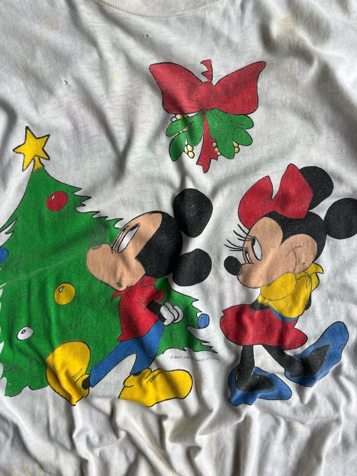 Vintage Mickey & Minnie Mouse Christmas Shirt - XL