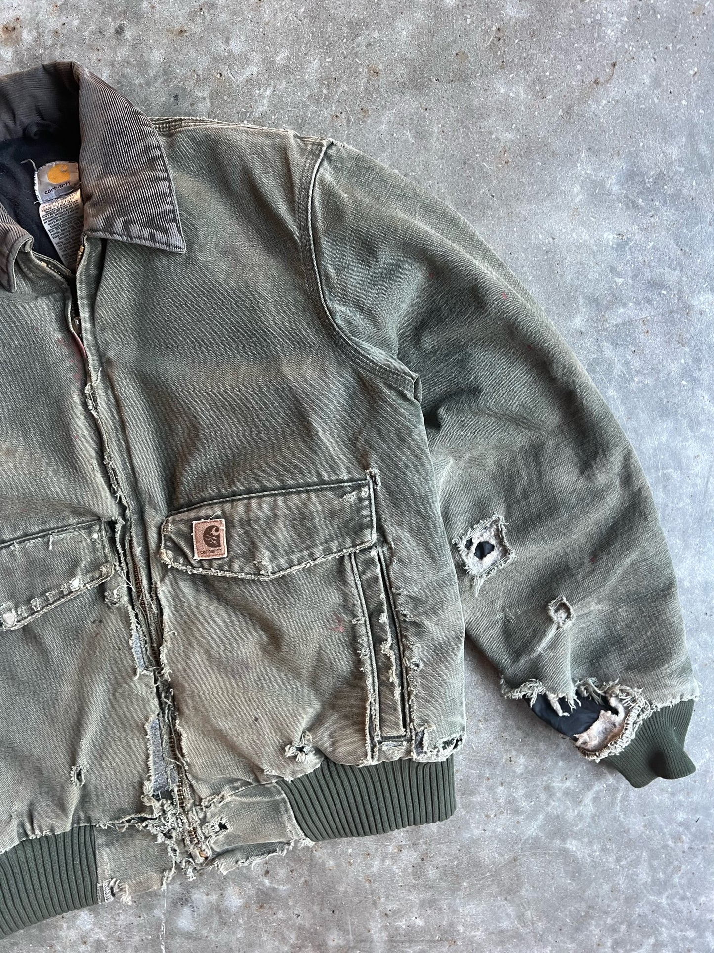 Vintage Distressed Green Detroit Carhartt Jacket - M