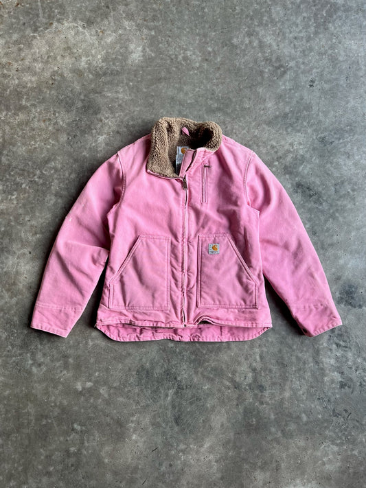 Baby Pink Sherpa lined Carhartt Jacket - S