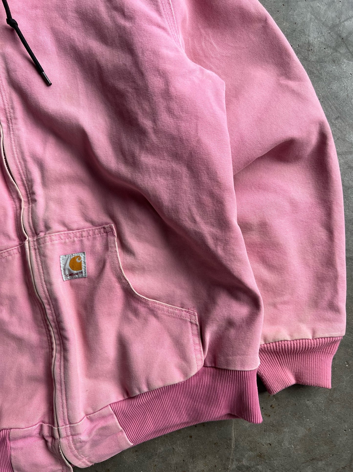 Vintage Baby Pink Hooded Carhartt Jacket - L