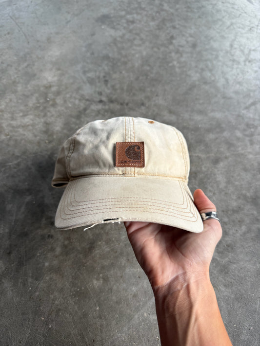 Tan Distressed Carhartt Strapback Hat