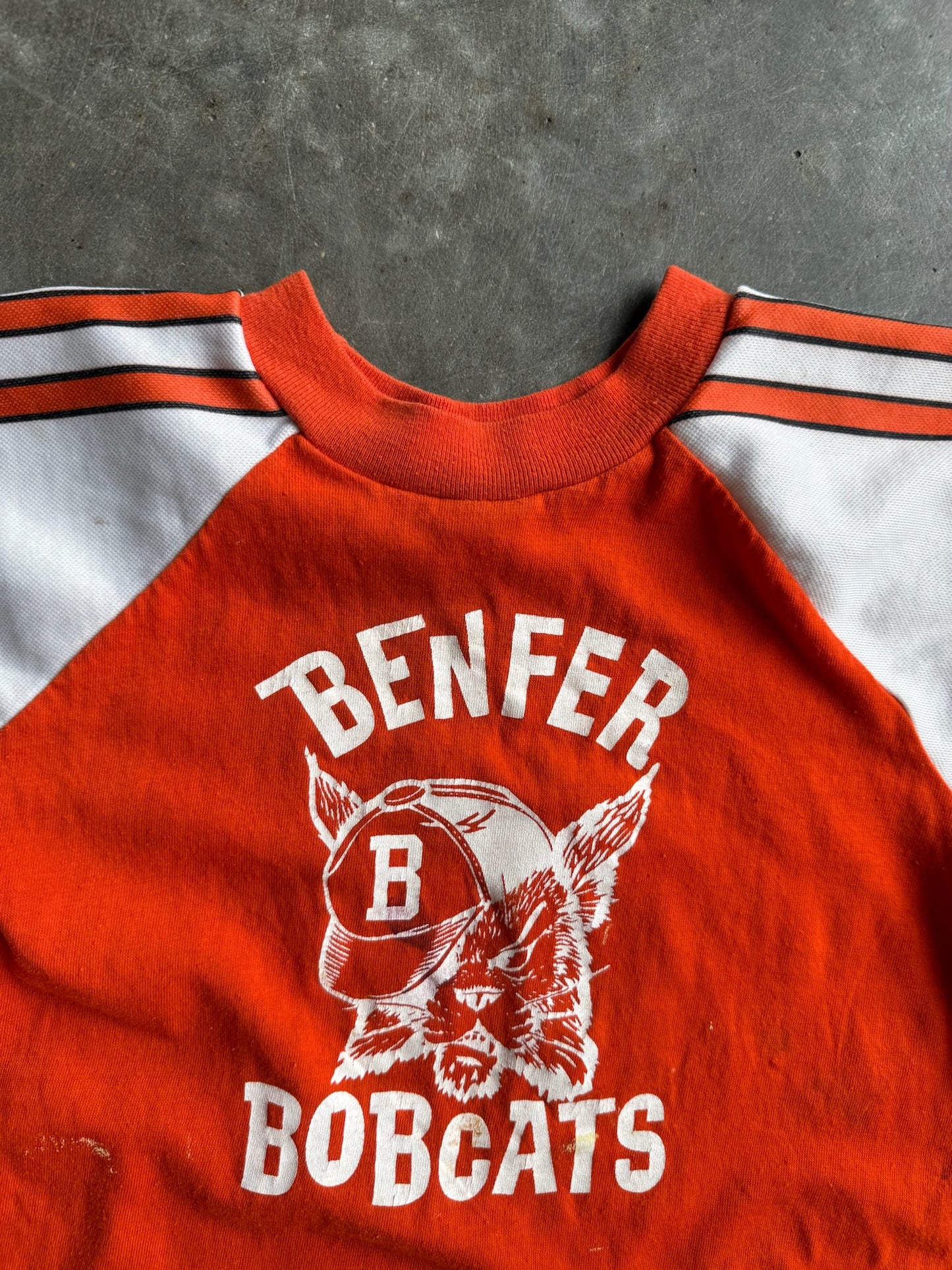 True Vintage Single Stitch Orange Benfer Bobcats Distressed Tee - S