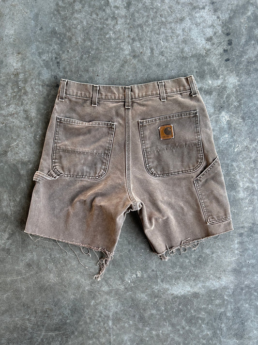Vintage Brown Carhartt Distressed Carpenter Shorts - 33