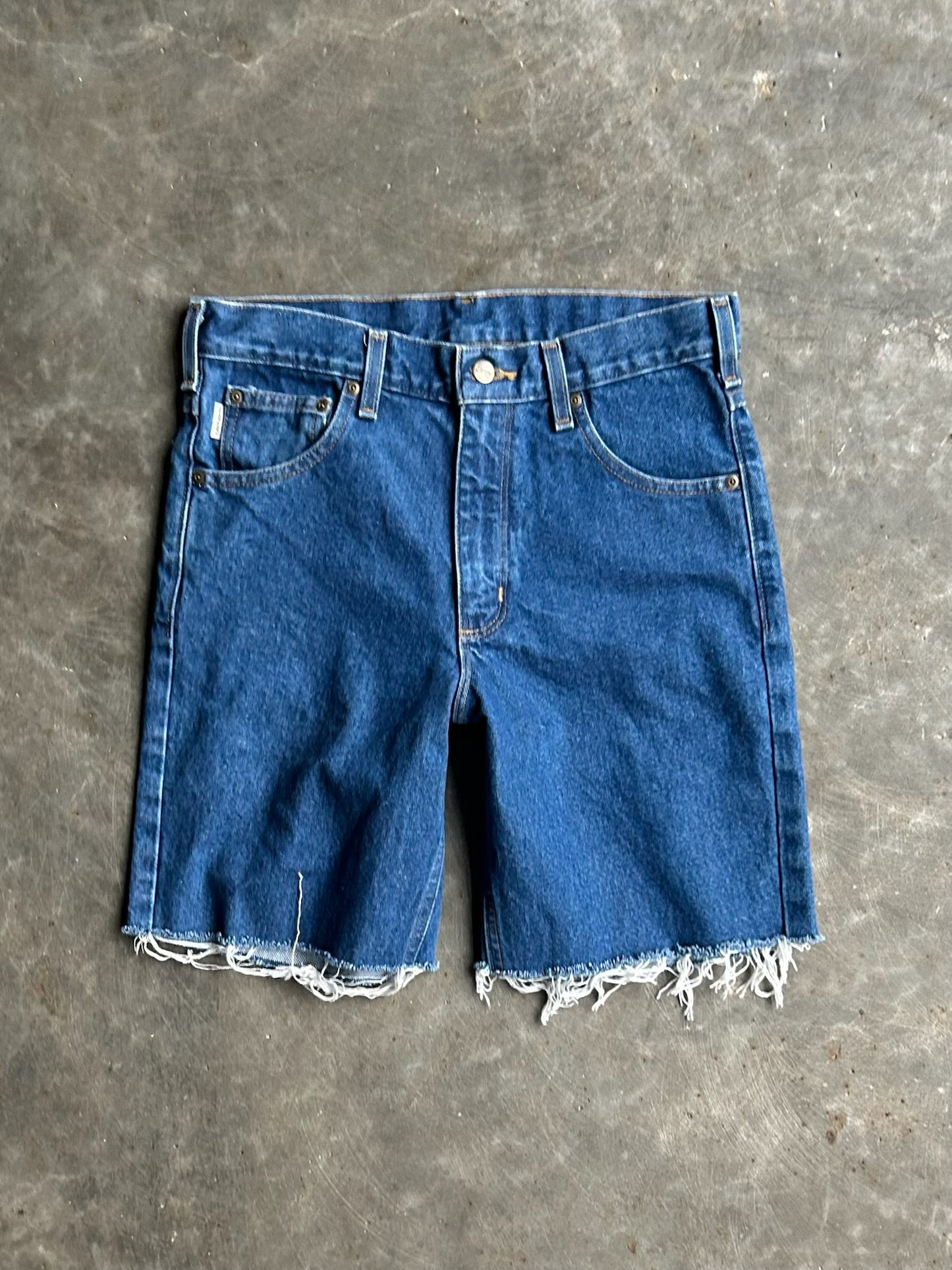 Vintage Dark Denim Distressed Carhartt Shorts - 30