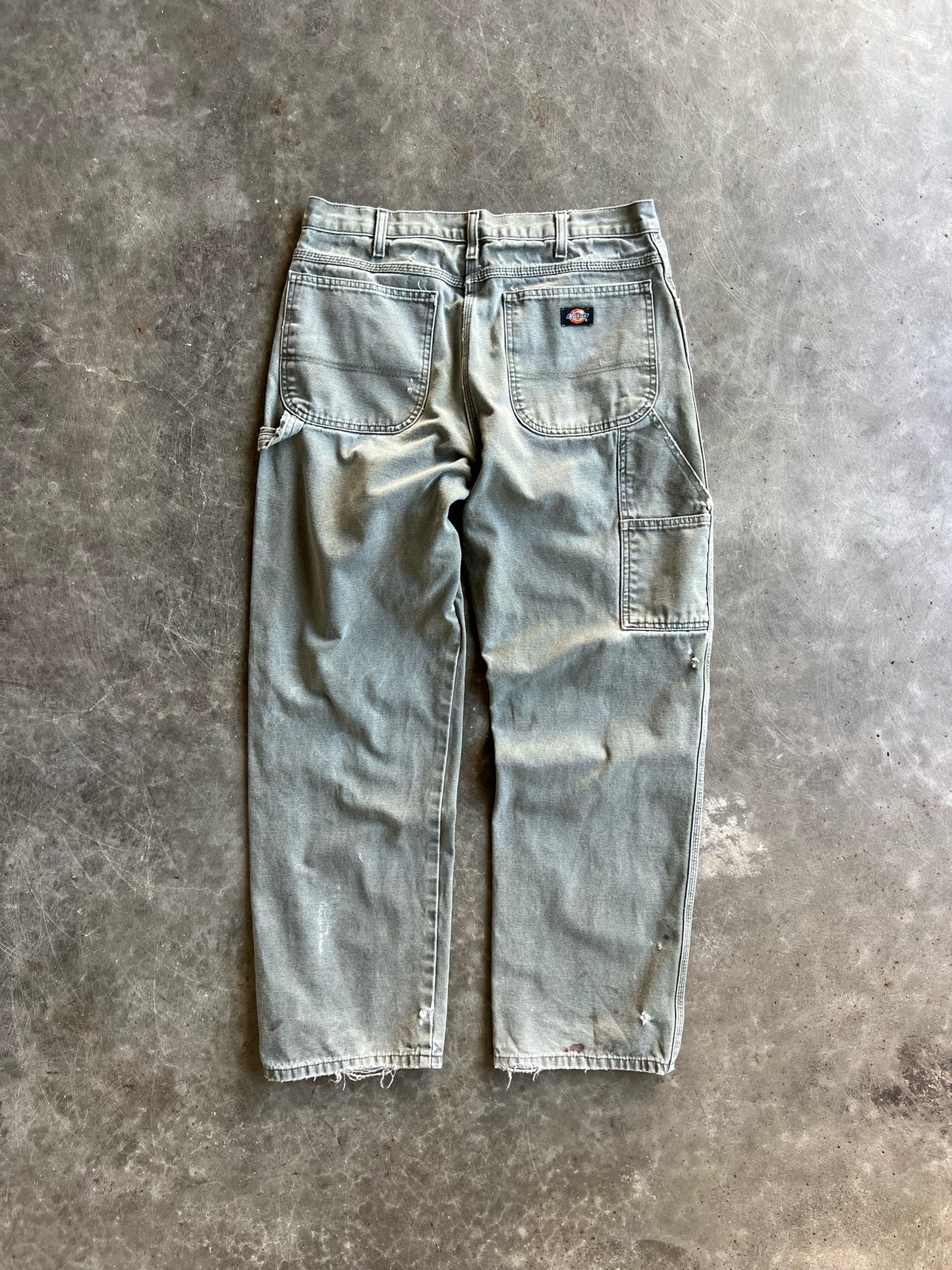 Vintage Faded Green Dickies Carpenter Pants - 33