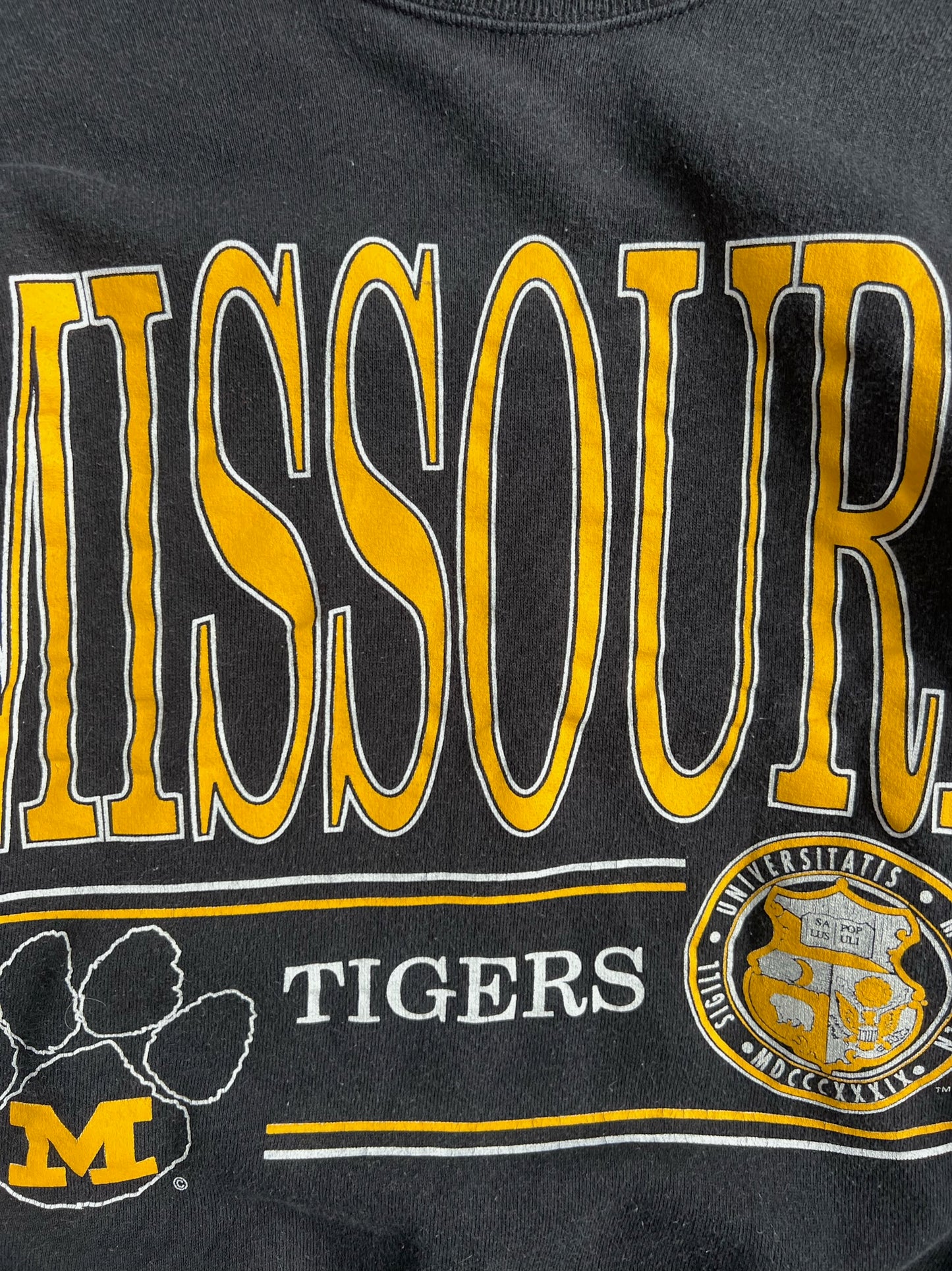 Vintage Black Missouri Tigers Crew - M