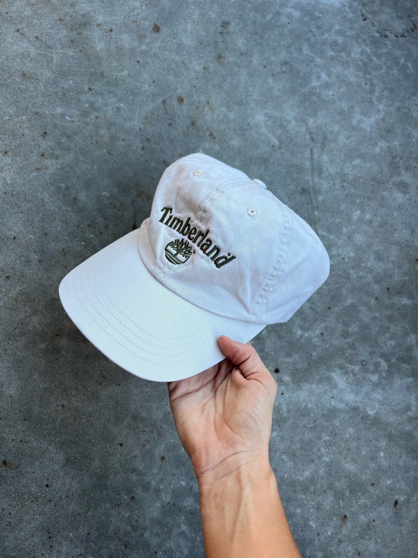 Vintage Cream Timberland Strapback Hat