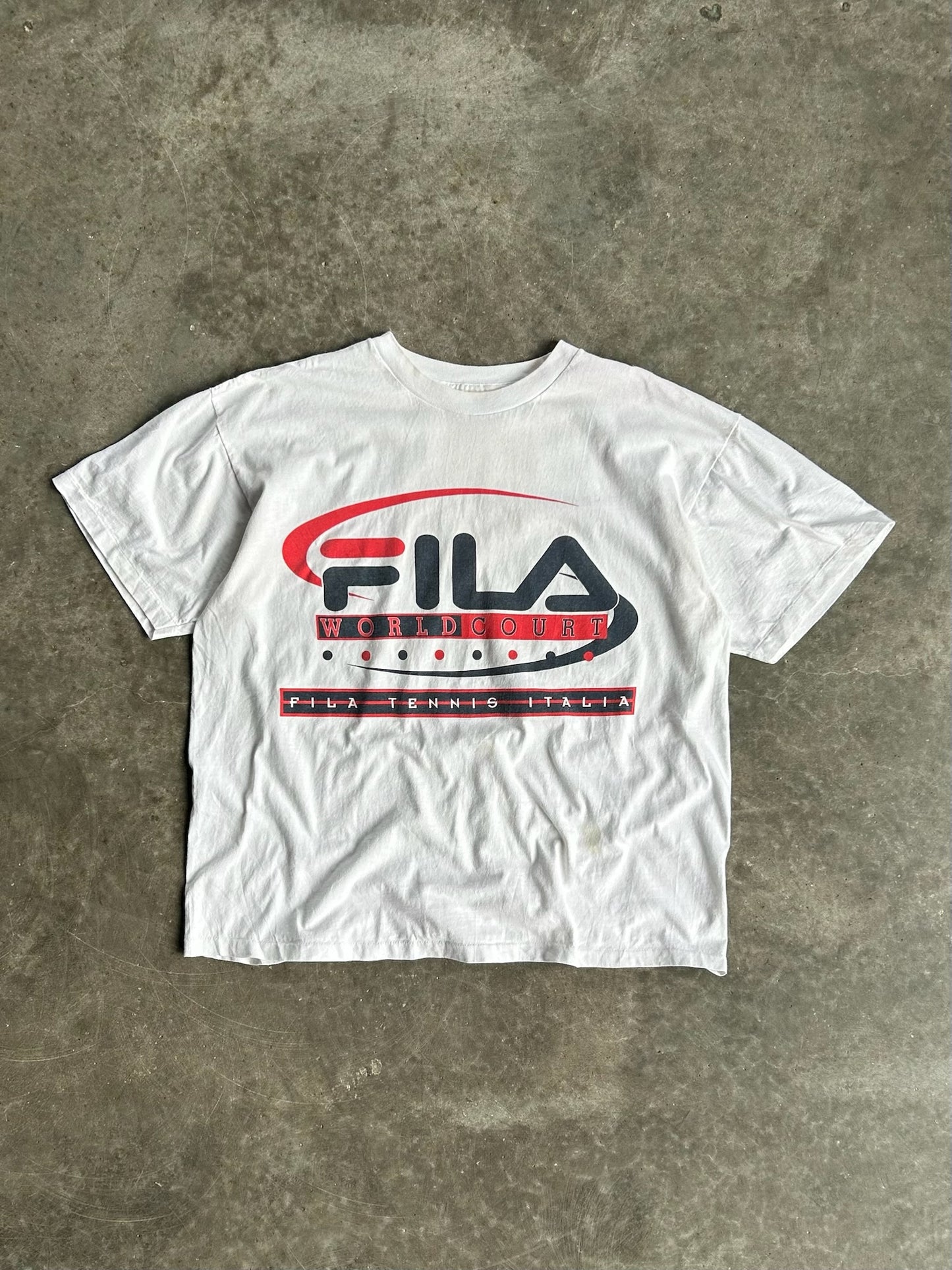 Vintage White FILA Shirt - XL