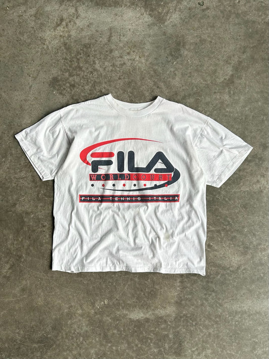 Vintage White FILA Shirt - XL