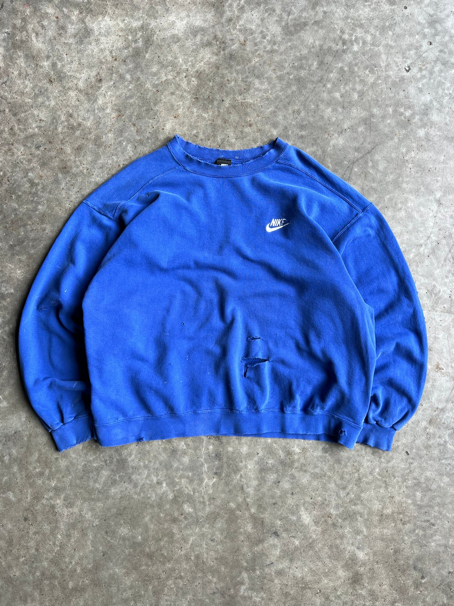 Vintage Distressed Nike Spellout Crew - XXL