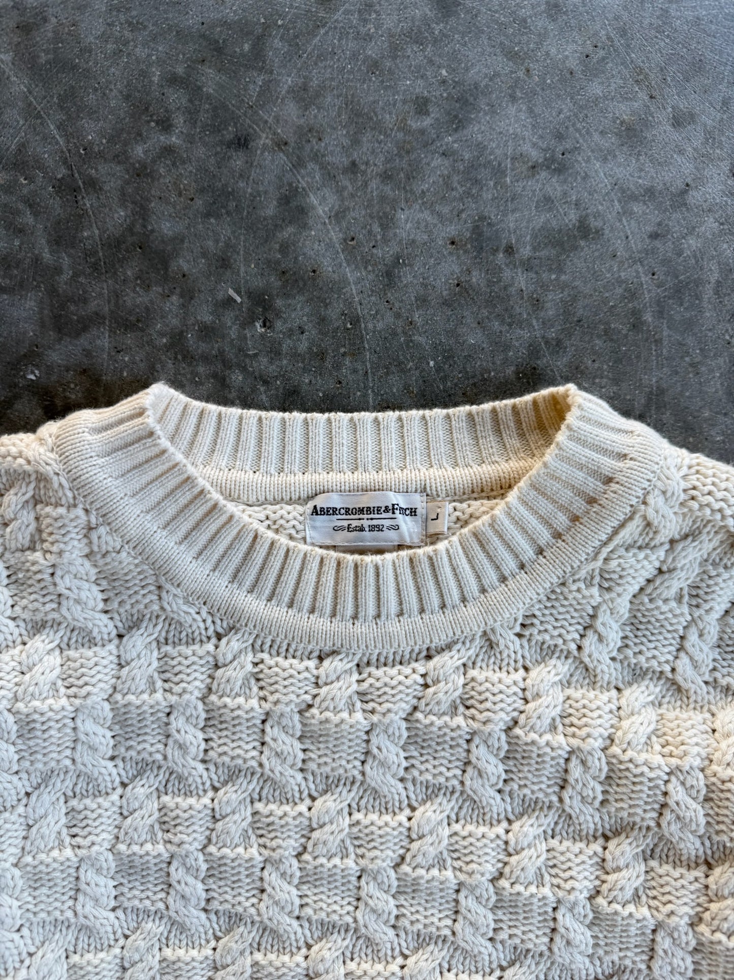 Vintage Abercrombie & Fitch Textured Cream Sweater - L