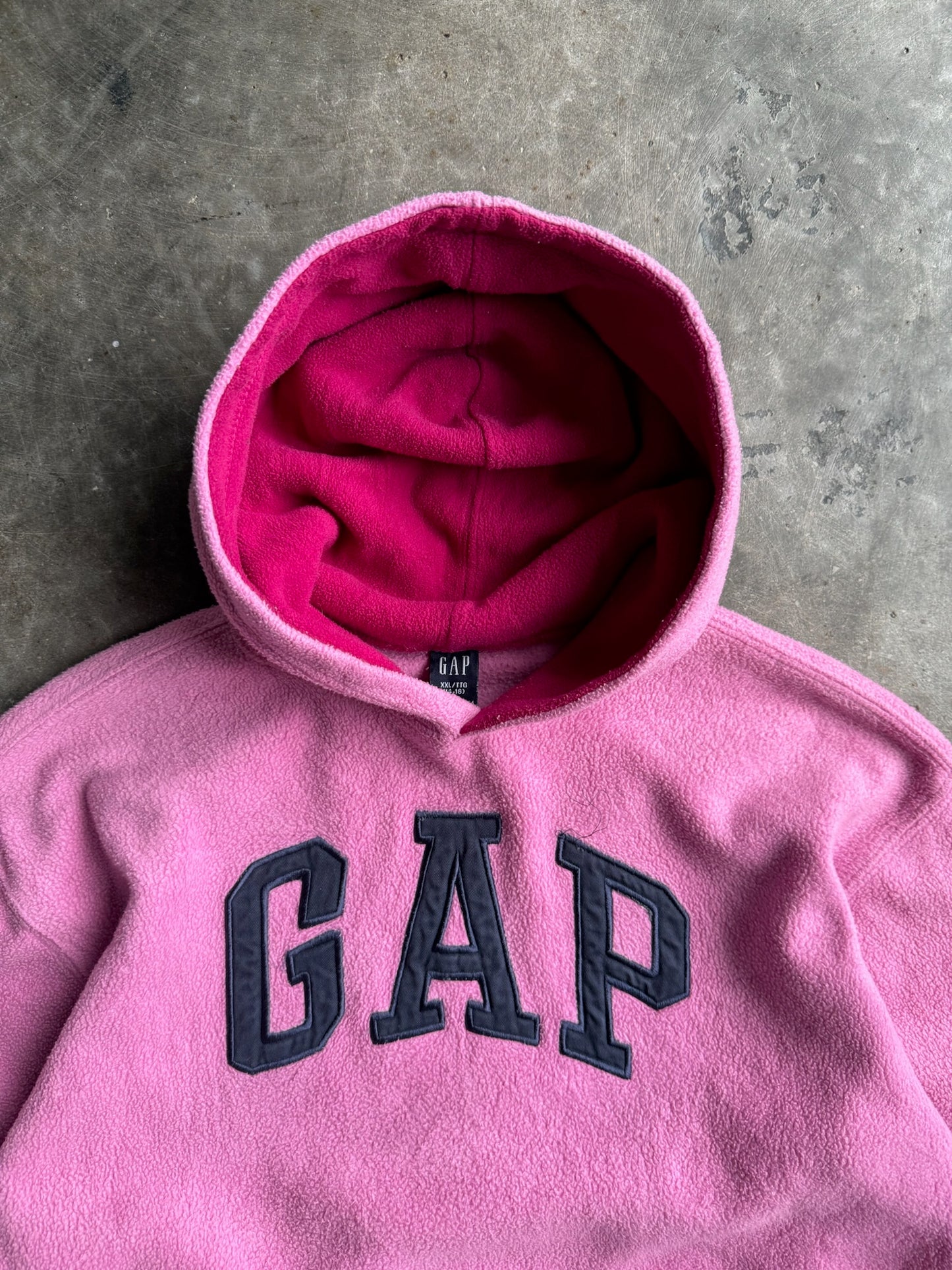 Vintage Pink Fleece Gap Hoodie - S